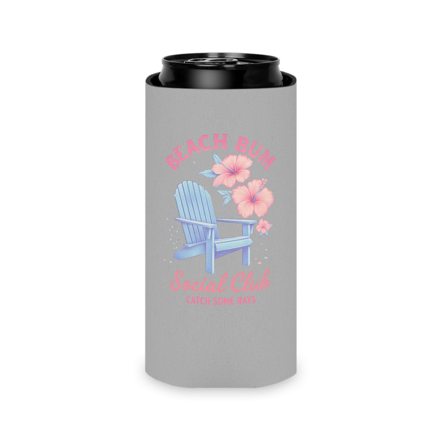 Beach Bum Can Cooler - Summer Vibes, Social Gatherings, Pool Parties, Beach Days, Gift for Friends