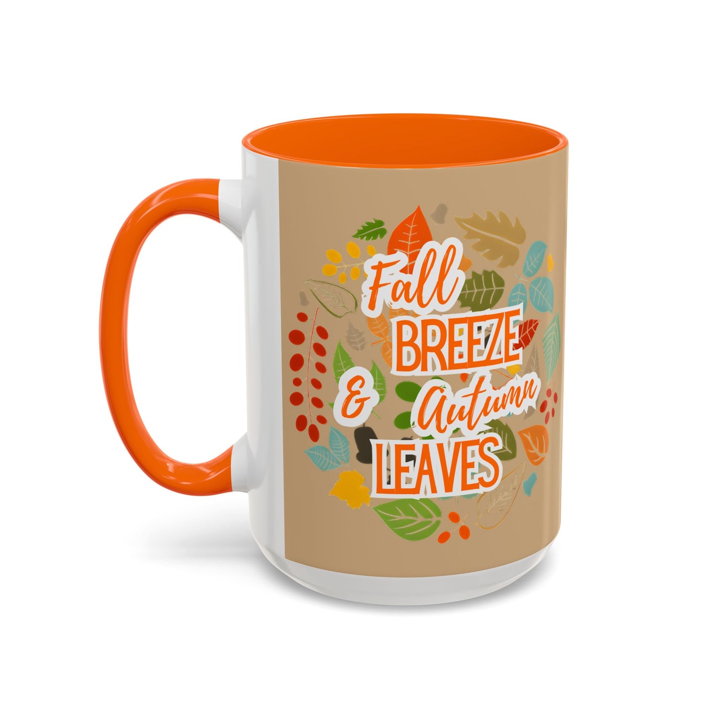 Fall Breeze & Leaves Coffee Mug, Autumn Mug, Seasonal Drinkware, Cozy Kitchen Decor, Perfect Gift for Fall Lovers