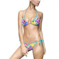 Vibrant Women's Bikini Swimsuit, Colorful Beachwear, Summer Pool Party, Vacation Swimwear, Fun Print Swim Set, Holiday Swimwear