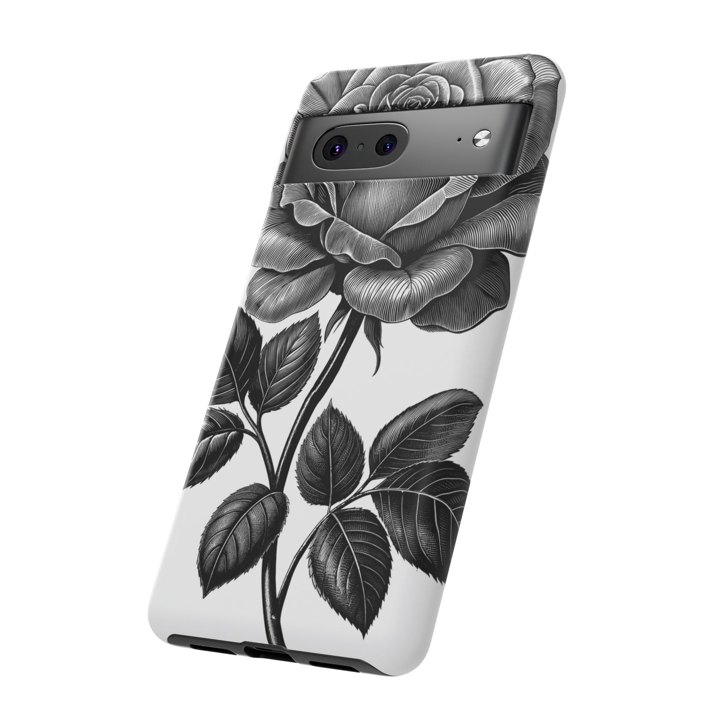 Elegant Floral Phone Case - Tough Cases, Black Rose Design, Floral Phone Cover, Stylish Phone Accessory, Gift for Her, Mother's Day