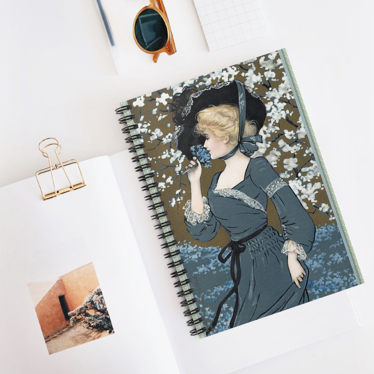 Vintage Floral Spiral Notebook - Ruled Lines, Journal, Planner, Gift for Women, Stationery, Art Notebook