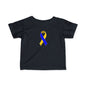 Infant Fine Jersey Tee with Blue and Yellow Ribbon, Cute Baby T-Shirt, Baby Shower Gift, Toddler Apparel, Infant Outfit, Newborn Clothes