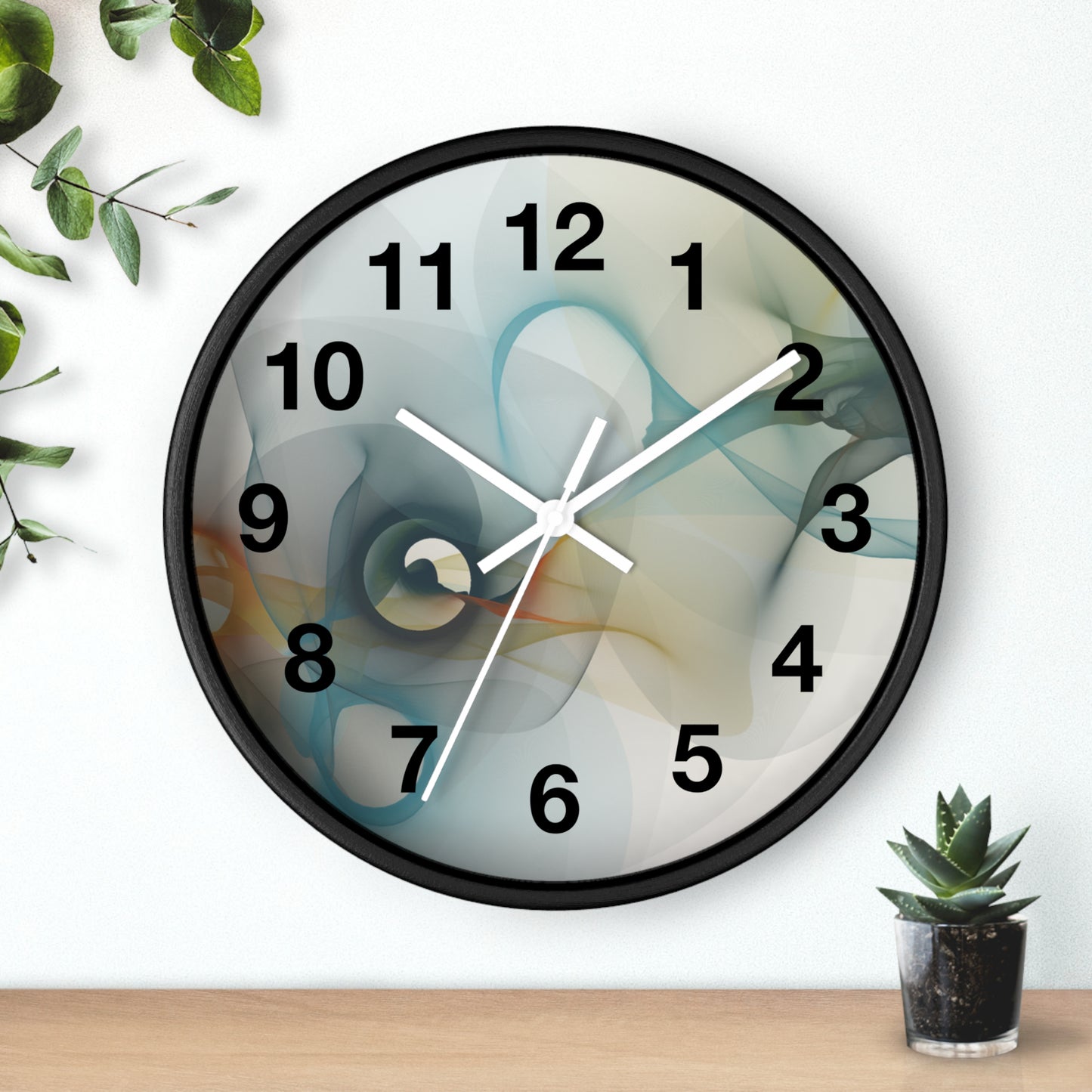 Abstract Smoke Wall Clock | Modern Home Decor, Artistic Timepiece, Gift for Her, Unique Office Clock, Housewarming Decoration