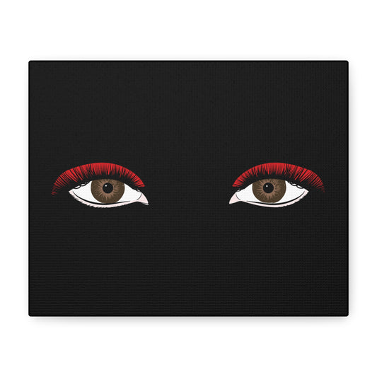 Red Lashes Wall Art Canvas — Glam Eyes Makeup Decor