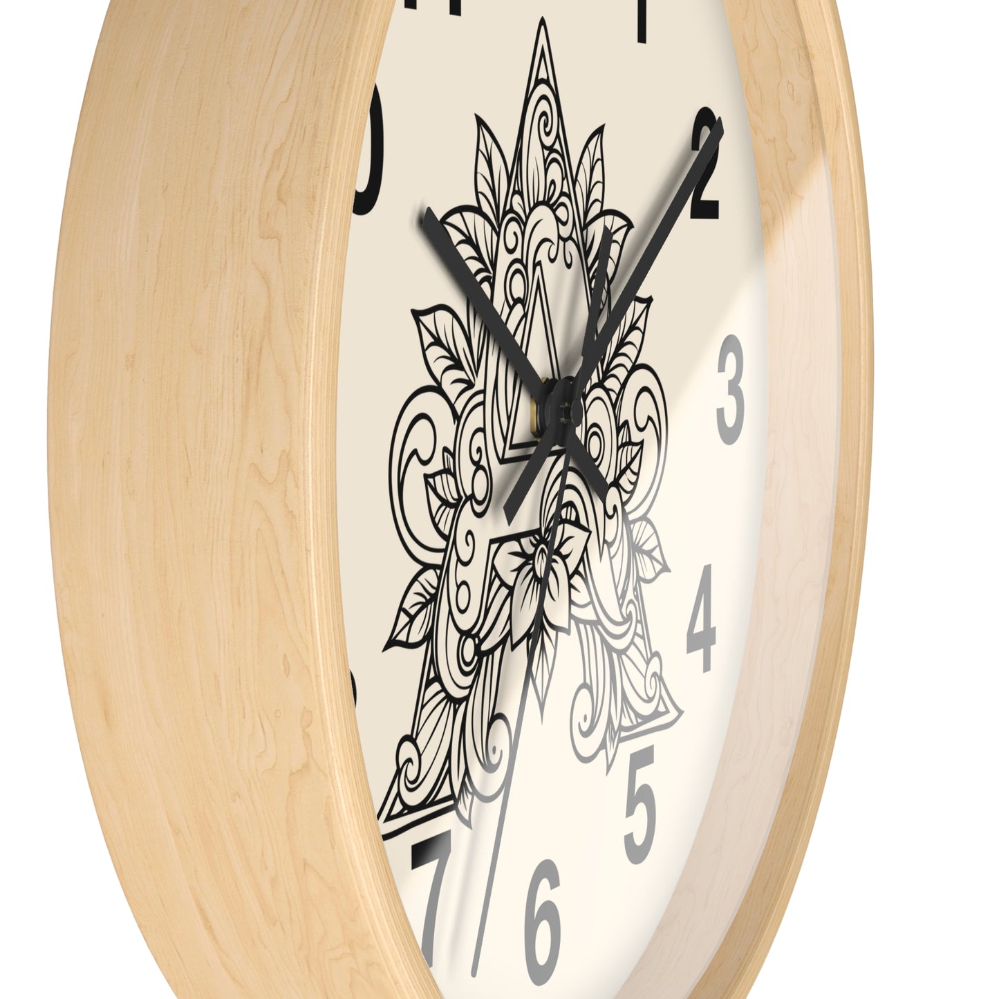 Boho Floral Wall Clock, Home Decor, Gift for Her, Bohemian Style, Living Room Wall Art, Unique Timepiece, Handmade Clock