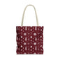 Christmas Snowflake Tote Bag – Burgundy Holiday Patterned Carryall