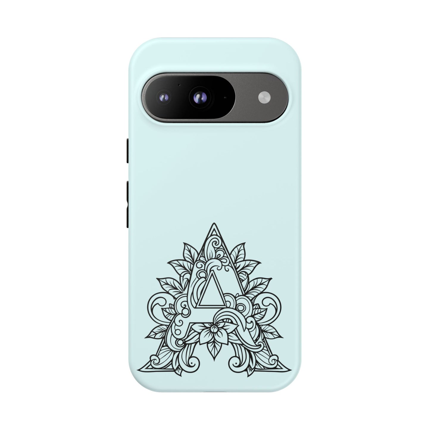 Personalized Tough Phone Case, Floral Monogram Cell Phone Cover, Custom Protective Case, Unique Gift, Birthday, Graduation
