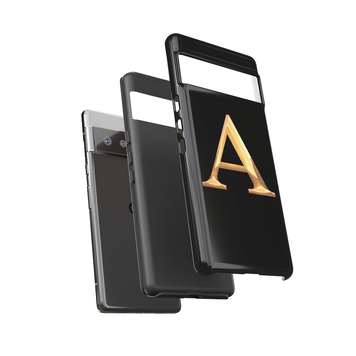 Custom Phone Case with Gold Letter A, Monogrammed Gift, Tough Protective Case, Personalized Phone Accessory, Unique Phone Cover