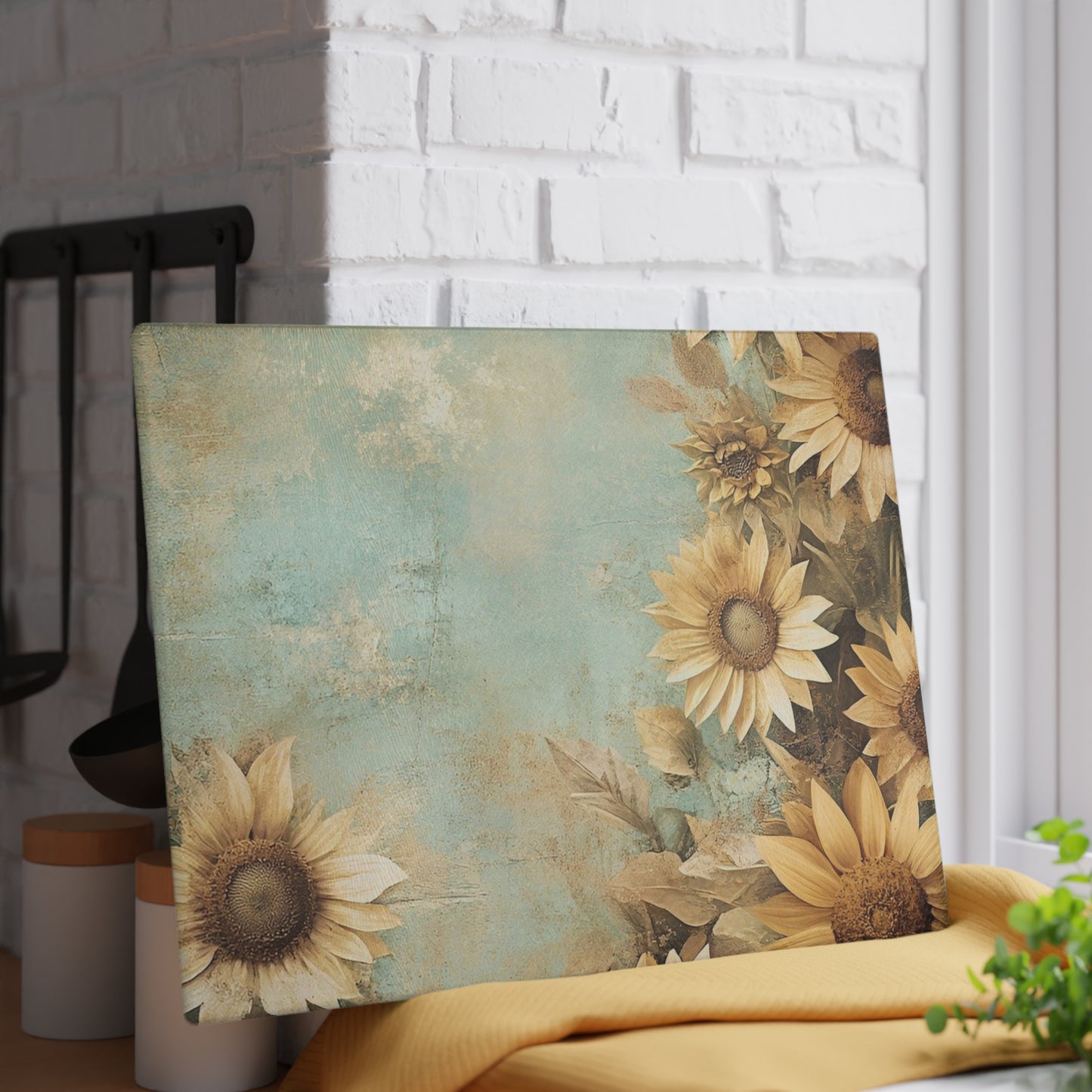 Sunflower Glass Cutting Board, Rustic Kitchen Decor, Unique Gift for Foodies & Home Chefs, Spring & Summer Serving Platter, Floral [...]