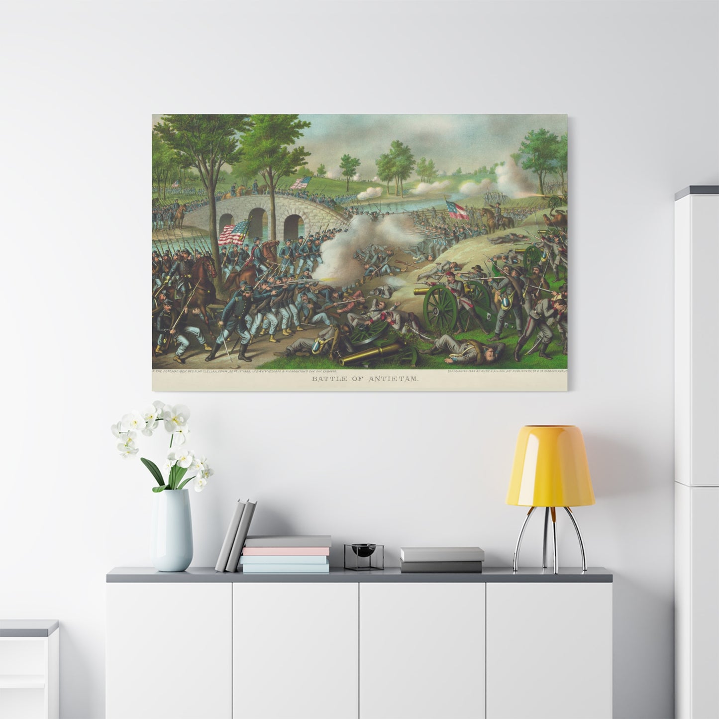 Antietam Battle Canvas Print — Civil War Historical Wall Art (Matte Stretched)