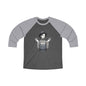 Unisex Tri-Blend 3/4 Sleeve Raglan Tee with Playful Graphic, Casual Wear, Unique Gift, Trendy Top, Everyday Style