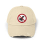 Unisex Distressed Cap with No Dogs Allowed Design | Casual Wear, Dog Owners Gift, Trendy Cap for Pet Lovers, Outdoor Style