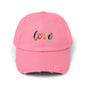 Distressed Love Cap - Casual Unisex Hat for Everyday Wear, Gift for Her, Summer Accessory, Trendy Streetwear, Distressed Cap