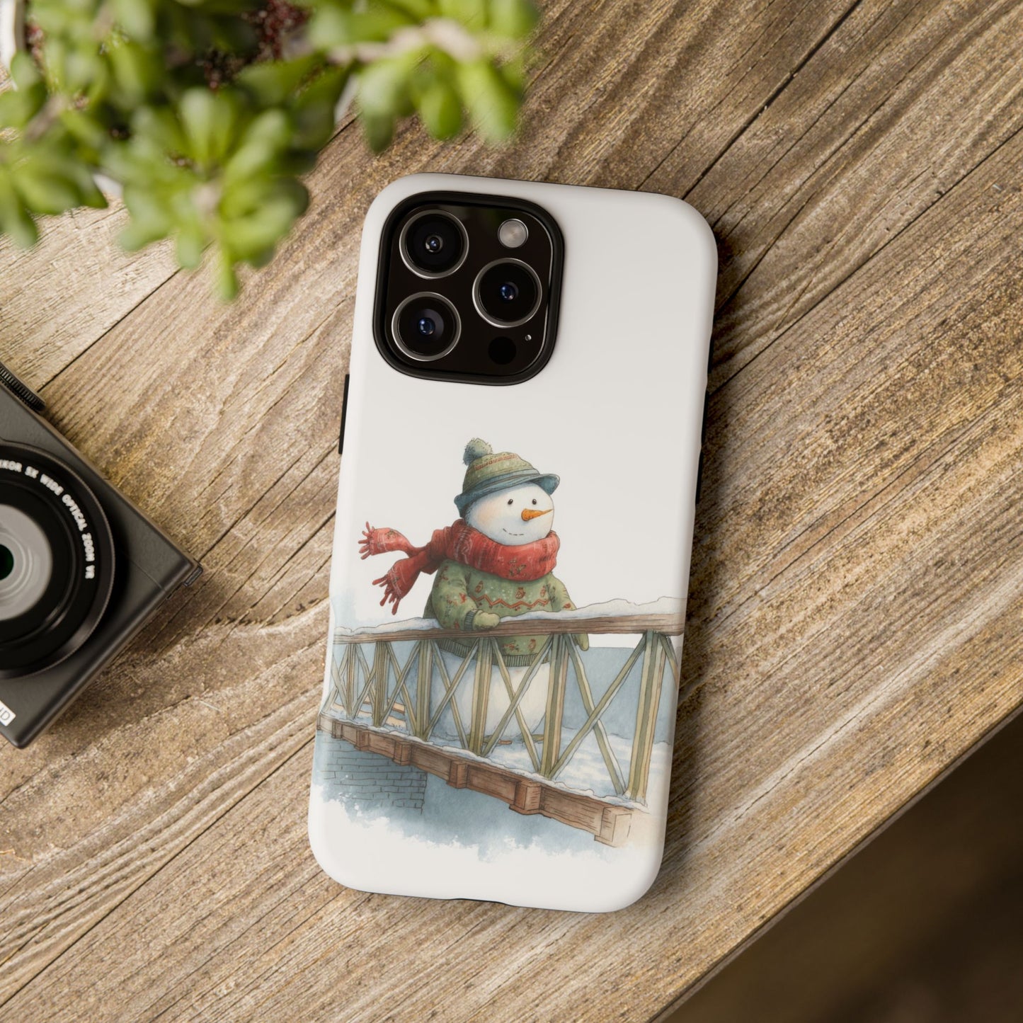 Snowman Phone Case – Winter Holiday Gift, Cute Snowman Design, Winter Accessories, Protective Phone Case, Unique Christmas Present