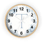 Monogram T Floral Wall Clock — Elegant Blue Initial T Home Decor