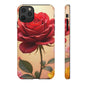 Floral Phone Case with Red Rose Design, Tough Phone Cover, Flower Print, Gift for Her, Stylish Accessory, Floral Aesthetic