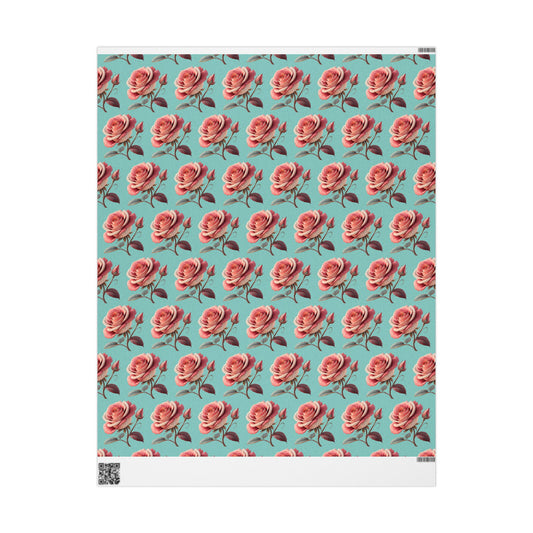 Floral Wrapping Paper, Vintage Rose Gift Wrap, Eco-Friendly Wrapping Sheets, Birthday, Bridal Shower, Holiday Packaging