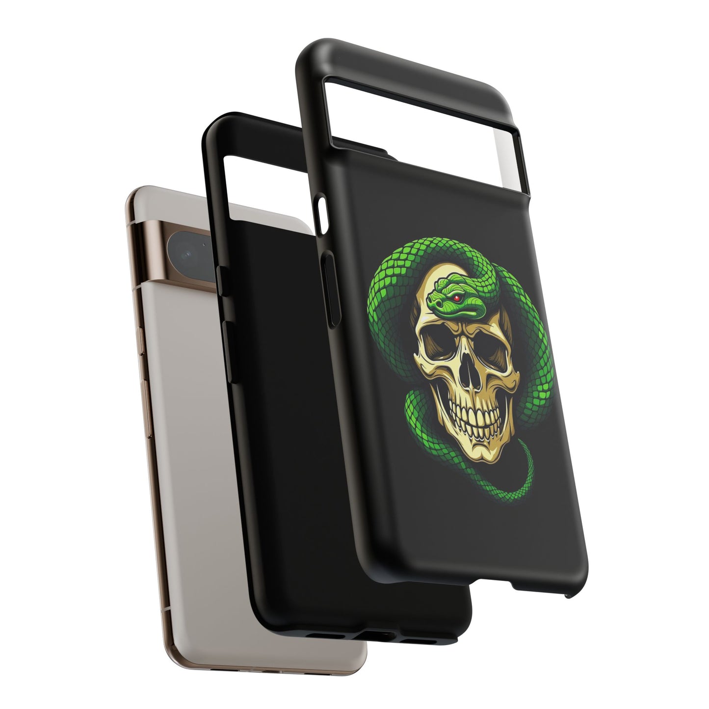 Skull & Snake Phone Case | Tough Cases, Protective Cover, Edgy Phone Accessories, Gothic Gift, Halloween Decor