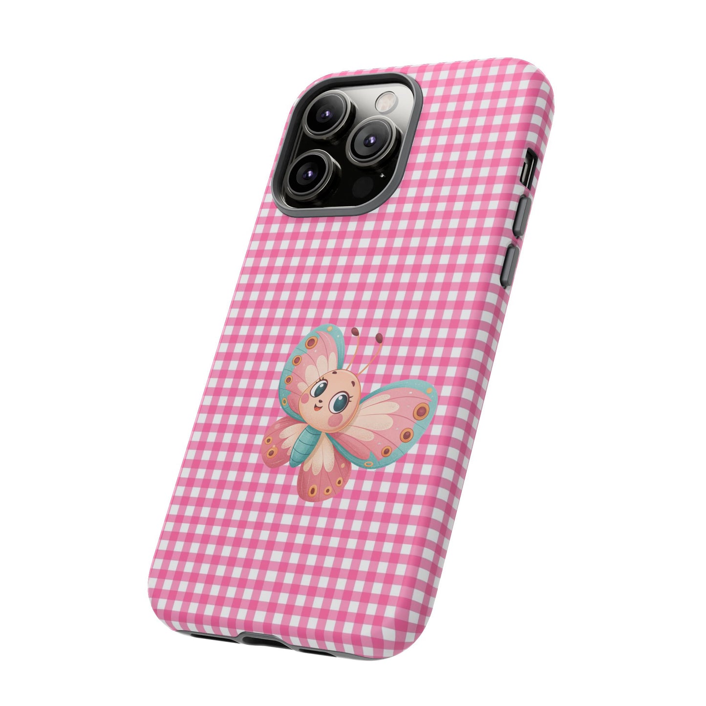 Cute Butterfly Phone Case, Tough Cases, Floral Phone Accessory, Gift for Her, Spring Fashion, Kids' Birthday Present, Pastel Aesthetic