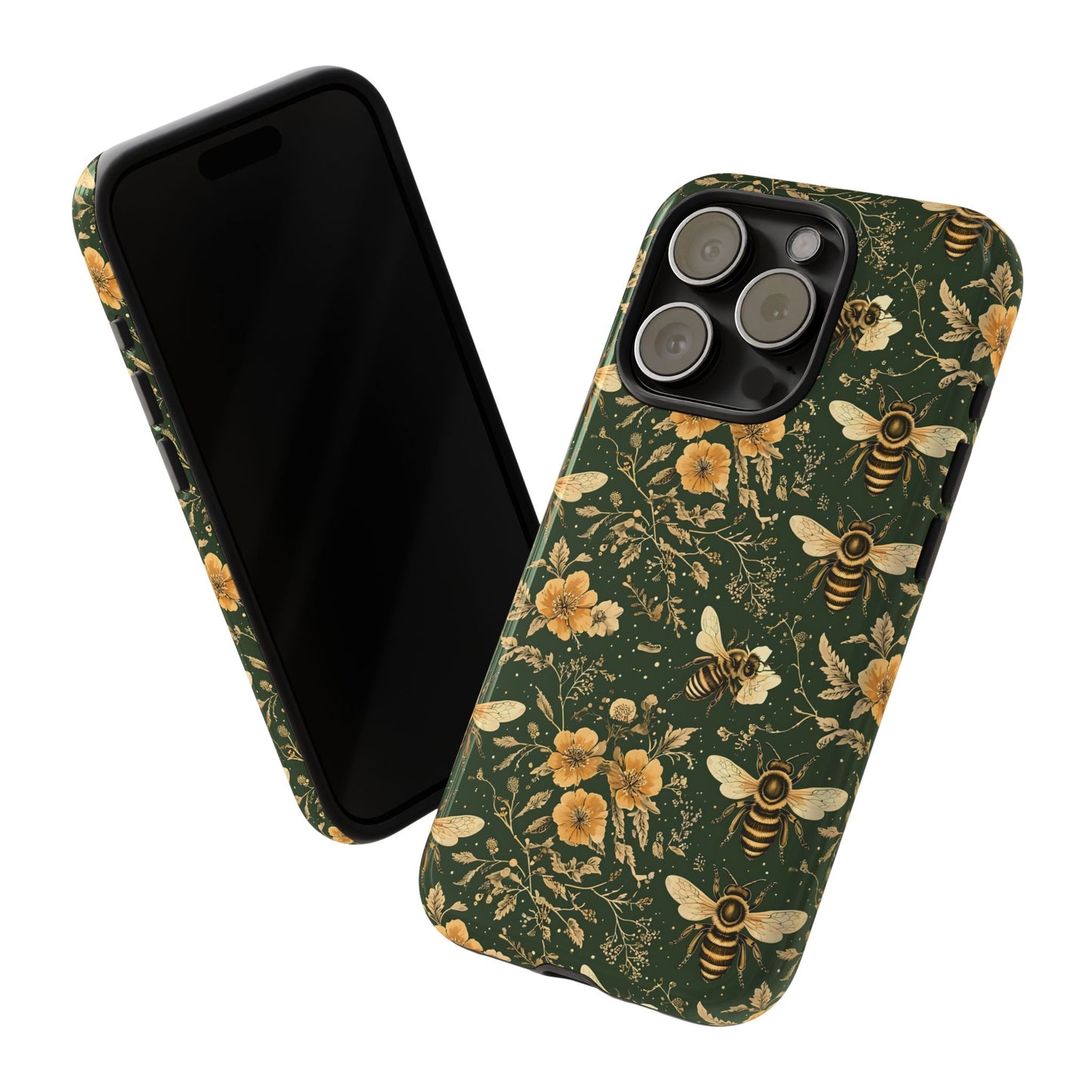 Nature-Inspired Phone Case, Tough Cases for Nature Lovers, Floral Bee Design, Eco-Friendly Gift, Summer Vibes, Trendy Phone Accessory,