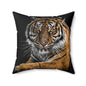 Majestic Tiger Square Pillow | Animal Art Decor, Living Room Cushion, Wildlife Home Accent, Nature Lover Gift, Tiger Lover Decor