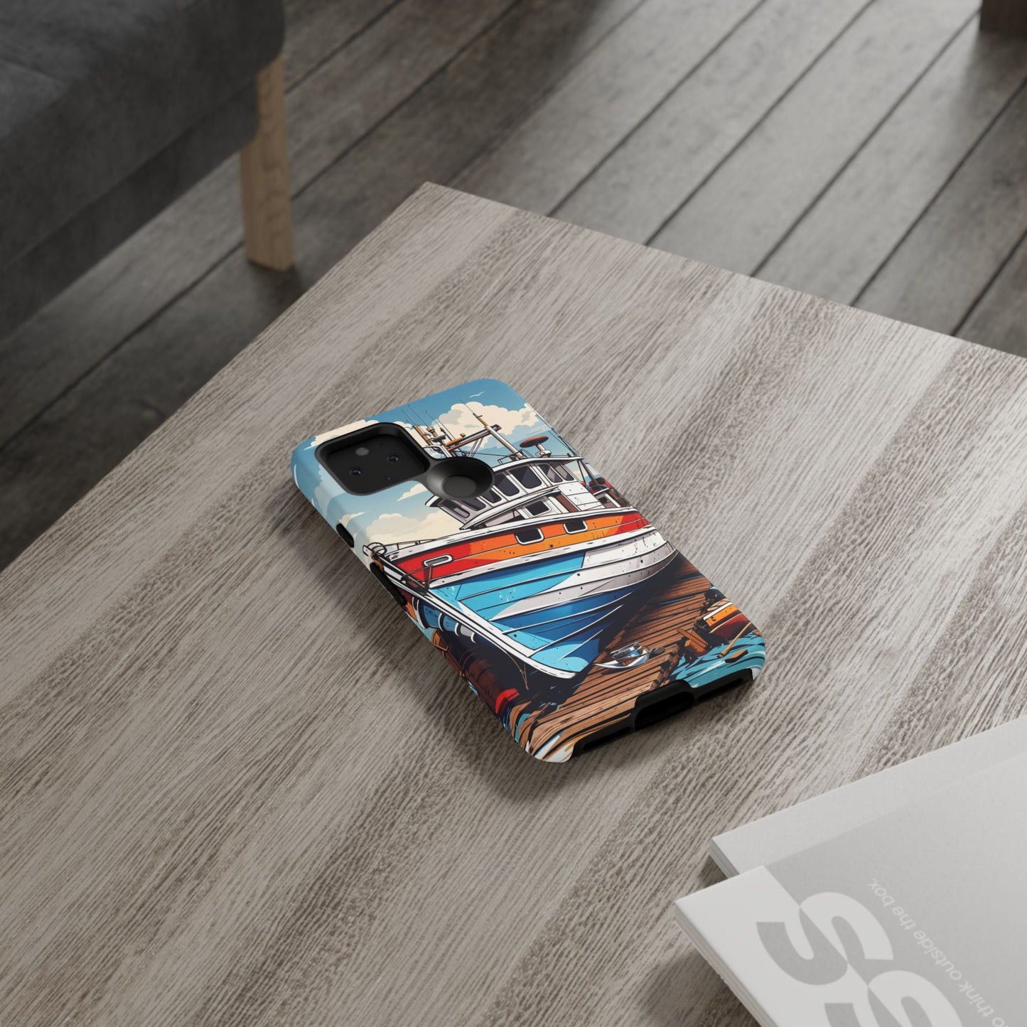 Colorful Fishing Boat Phone Case | Nautical Gift, Marine Design, Coastal Aesthetic, Summer Vibes, Sea Lover's Accessory