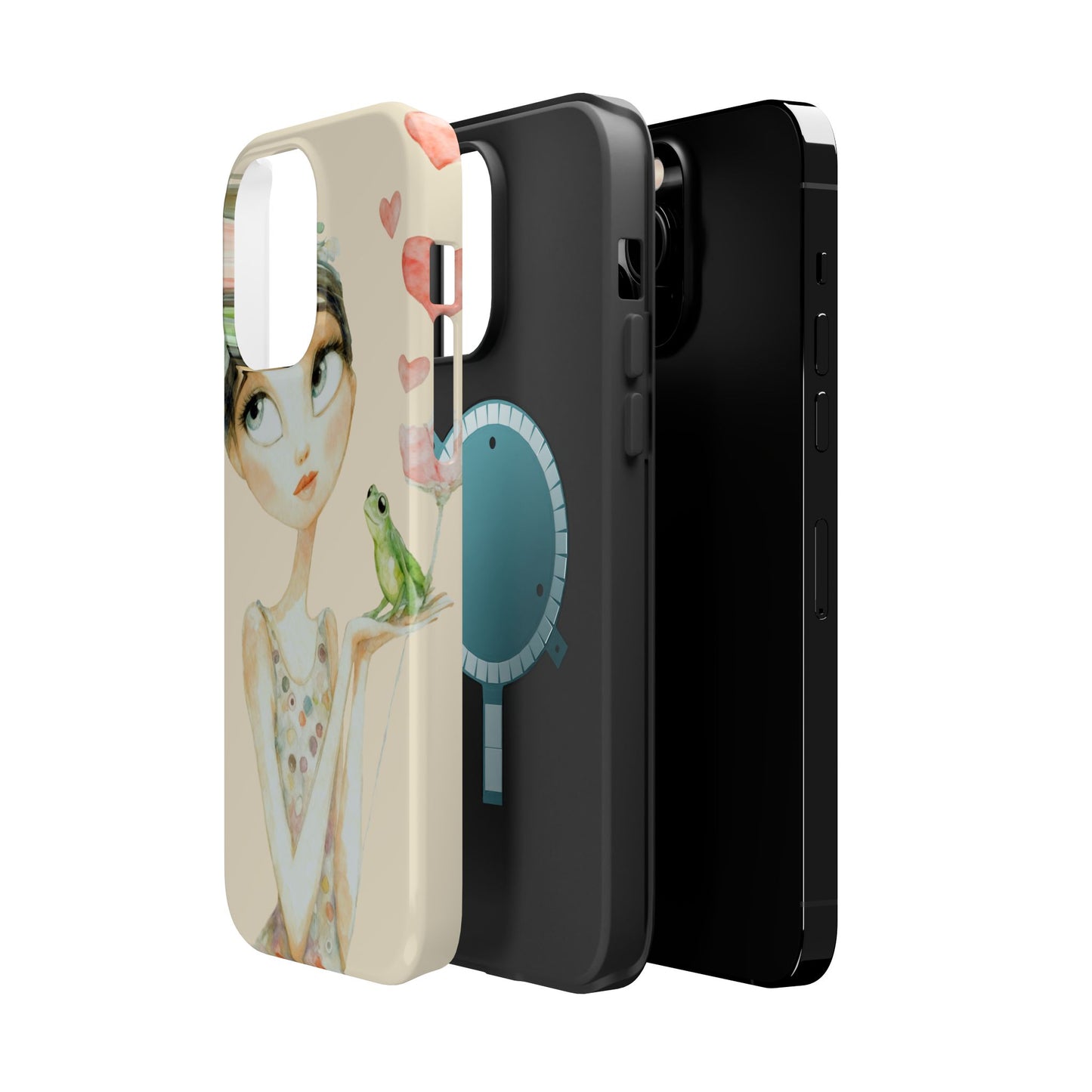 Whimsical Girl with Frog Magnetic Impact Phone Case