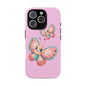 Cute Butterfly Phone Case, Tough Phone Cover, Girly Phone Accessory, Unique Gift for Her, Kids Phone Case, Floral Design Case