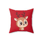 Adorable Reindeer Pillow, Cute Holiday Decor, Soft Accent Cushion, Cozy Christmas Gift, Festive Home Accessories, Kids Room Decoration