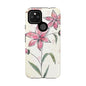 Floral Phone Case with Elegant Pink Lilies, Cute Floral Accessories, Phone Protection, Gift for Her, Stylish Cell Phone Cover