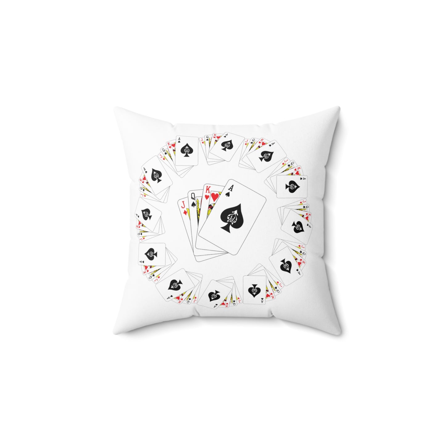Spun Polyester Square Pillow, Perfect for Poker Lovers, Casino-Themed Decor, Great Gift for Gamers, Fun Home Accent