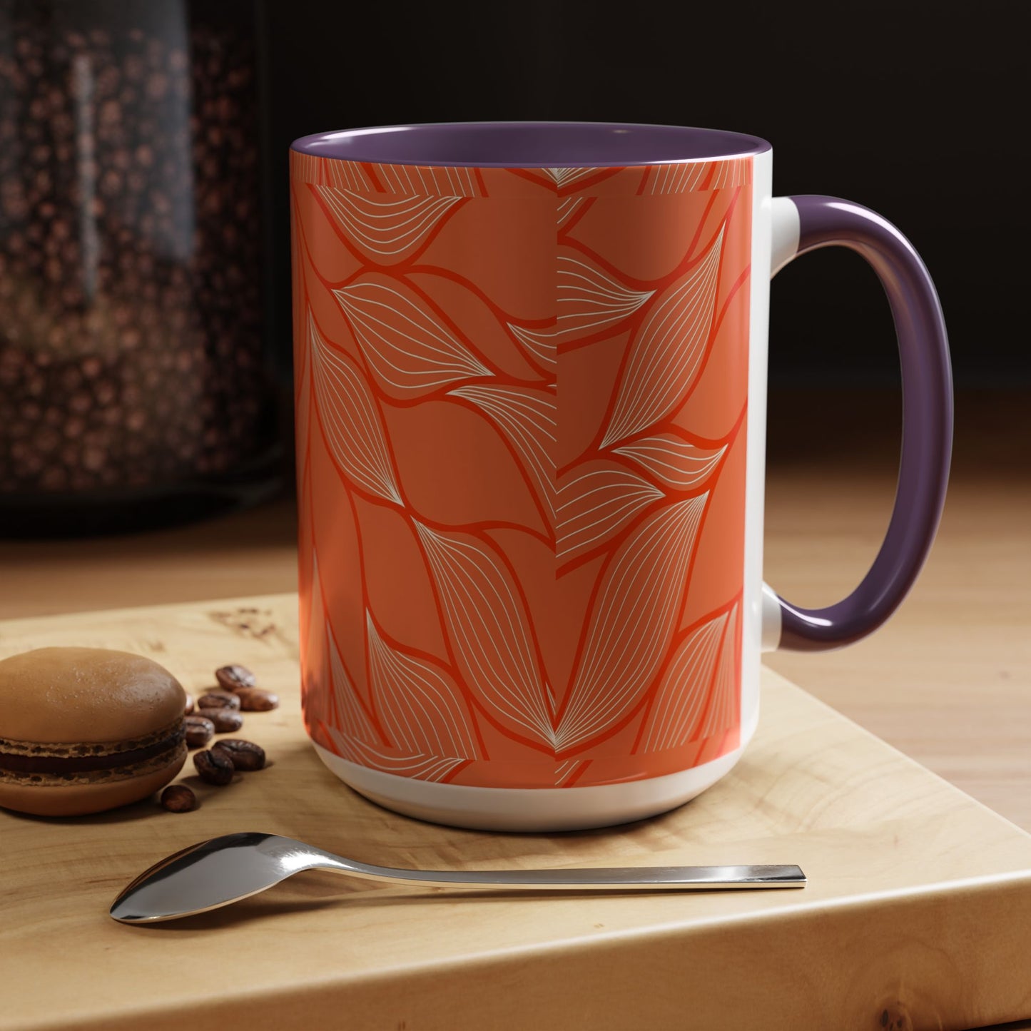 Stylish Accent Coffee Mug, Floral Pattern Drinkware, Unique Gift for Coffee Lovers, Home Decor, Kitchenware, Vibrant Design