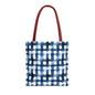 Blue Watercolor Plaid Tote Bag — Navy Check Pattern All-Over Print