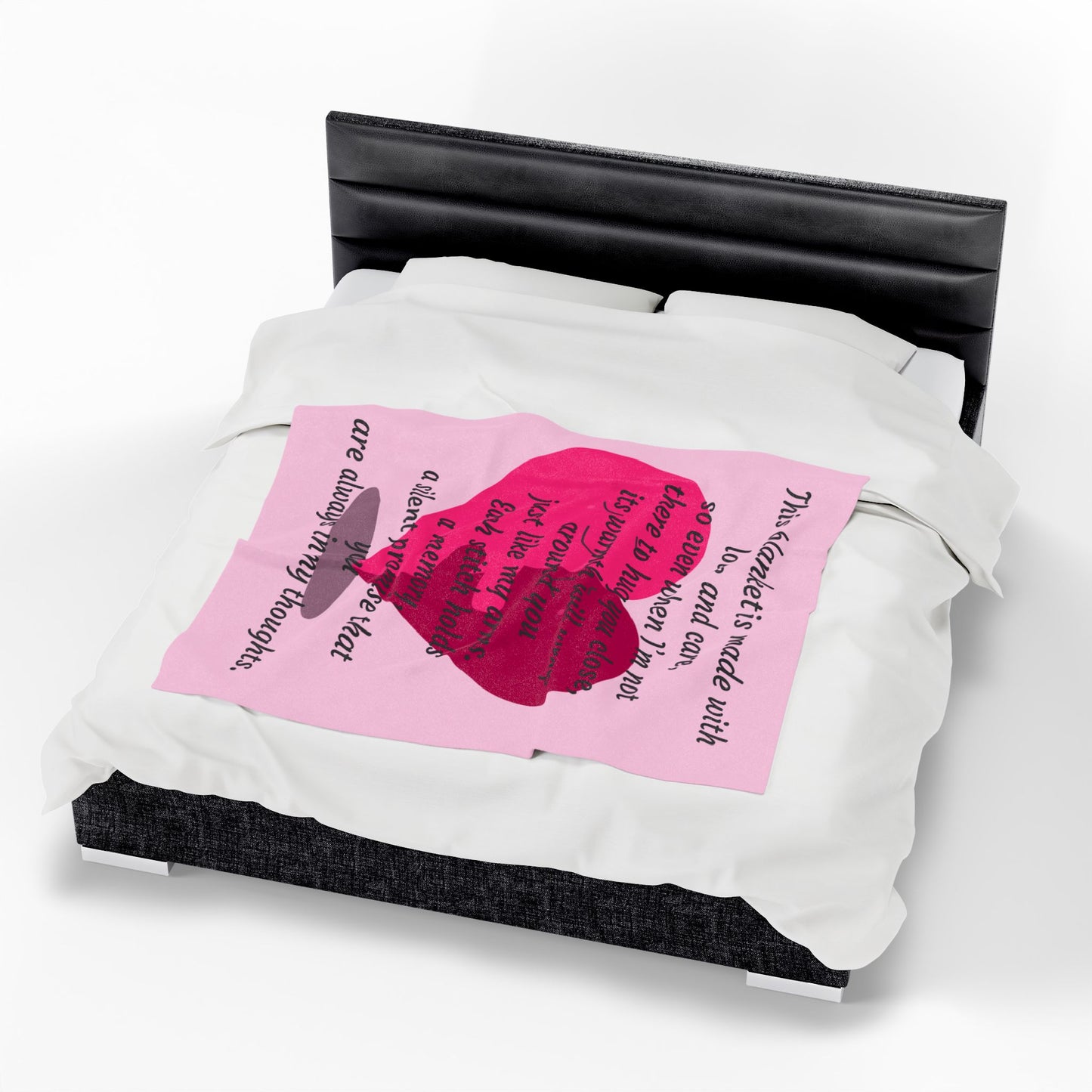 Memorial Heart Velveteen Plush Blanket — "This blanket is made with love and care" Comfort Throw