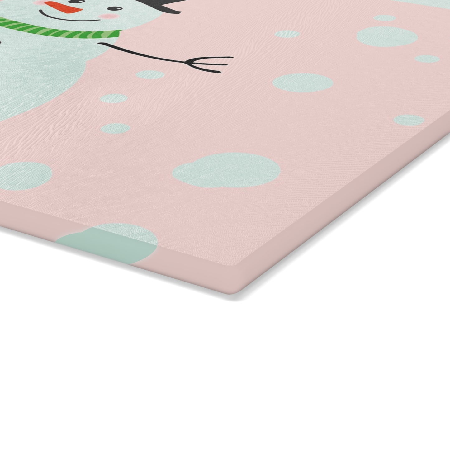 Festive Snowman Glass Cutting Board | Kitchen Decor, Holiday Gift, Winter Cooking, Unique Gift Idea, Home Essentials