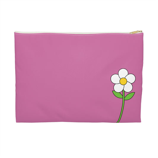 Flower Motif Accessory Pouch - Cute Makeup Bag, Travel Organizer, Floral Pencil Case, Gift for Her, Spring Decor