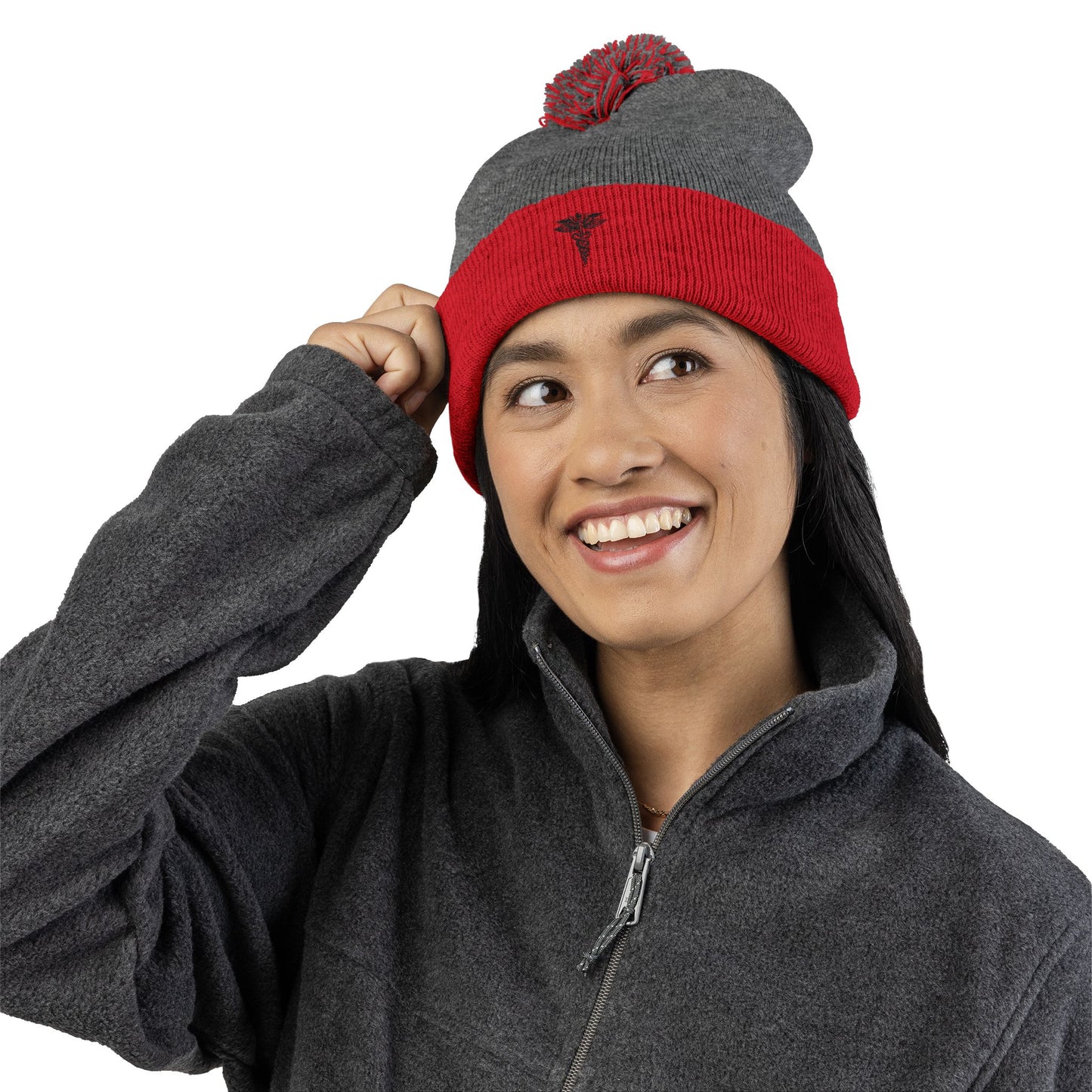 Cozy Pom-Pom Knit Cap, Winter Beanie, Embroidered Hat, Gift for Him/Her, Stylish Knitwear, Cold Weather Accessory