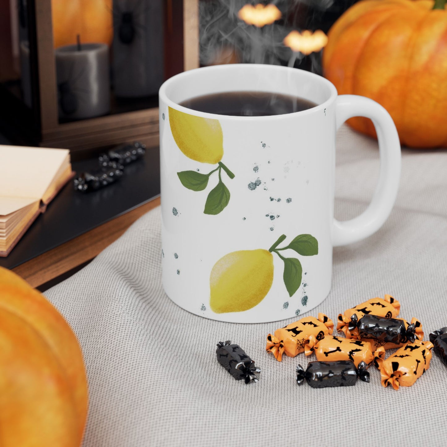 Lemon Grove Ceramic Mug | Citrus Decor Gift, Kitchen Tea Cup, Summer Vibes Drinkware, Eco-Friendly Coffee Mug, Lemon Lover's Collection