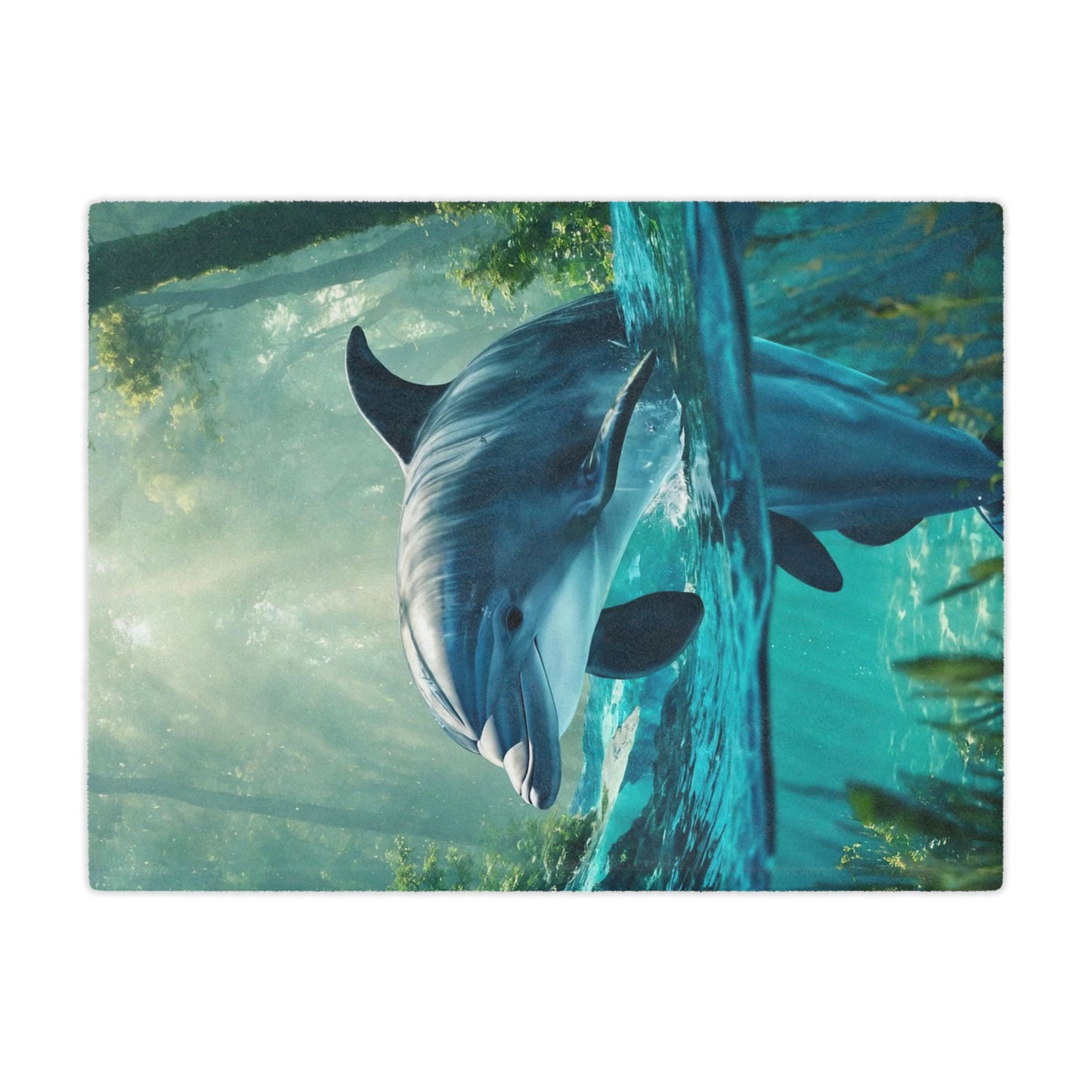 Dolphin Swim Minky Blanket – Tropical Underwater Ocean Throw