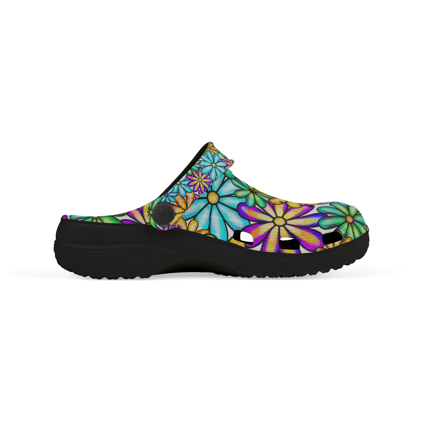 Colorful Floral Kid's EVA Foam Clogs, Fun Summer Shoes, Playful Garden Footwear, Kids' Comfort Sandals, Vibrant Outdoor Footwear