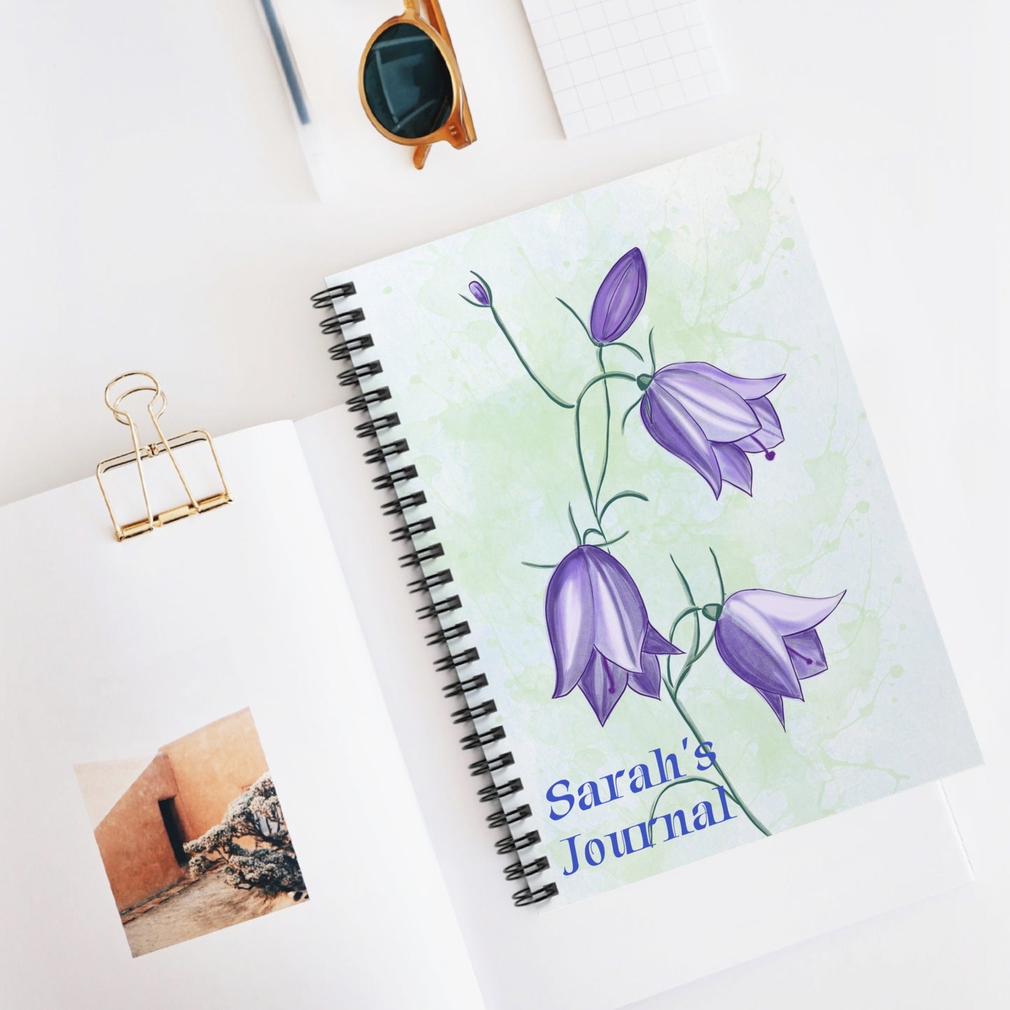 Floral Spiral Notebook - Personal Journal for Writing, Gift for Her, Student Planner, Daily Journal, Customizable Notebook