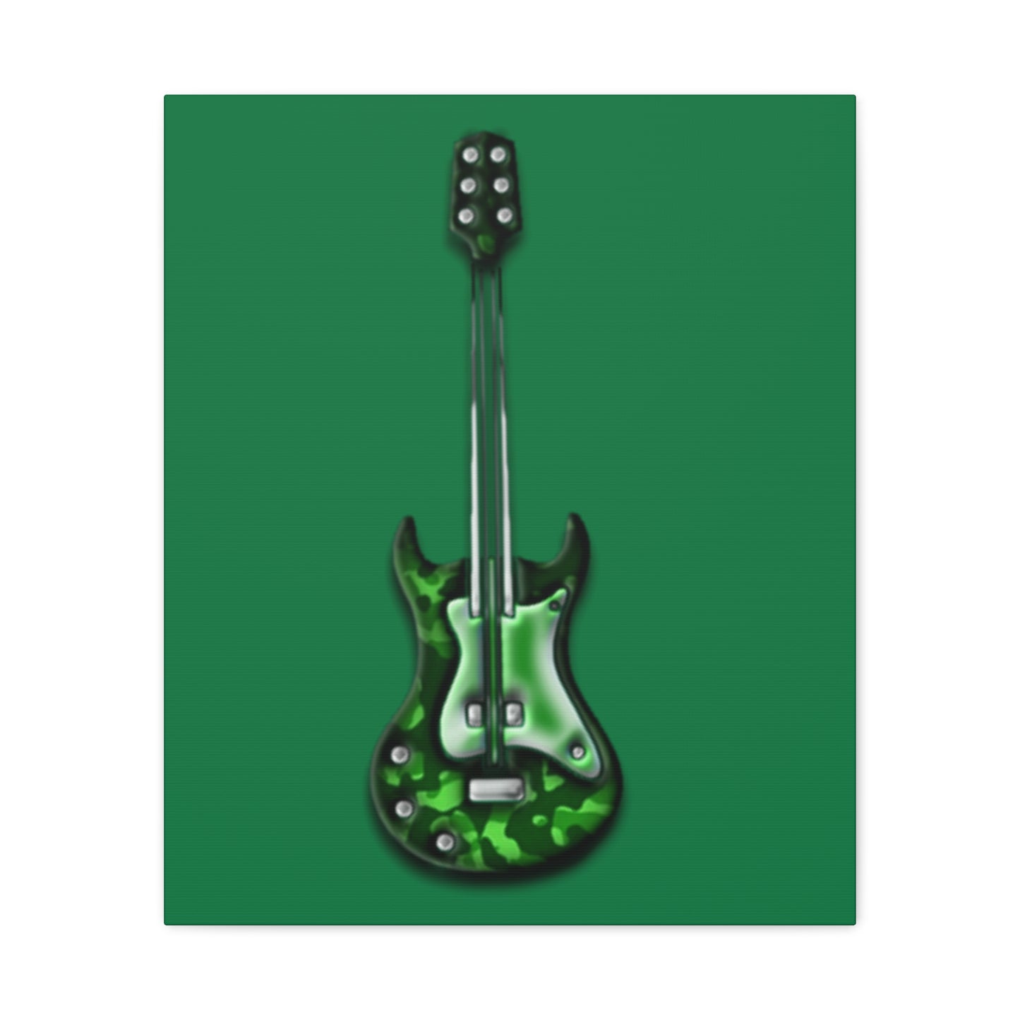 Green Electric Guitar Canvas Art, Music Wall Decor, Rock n Roll Gift, Guitar Lover's Art, Stretched Green Canvas, Home Theater Decor