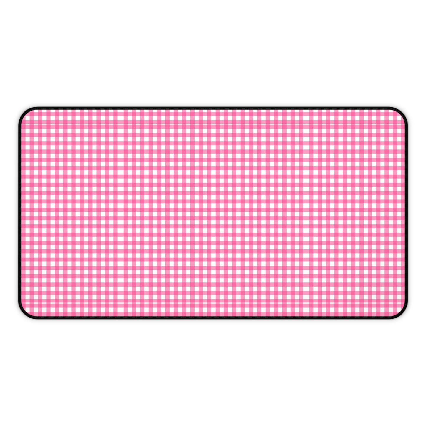 Pink Gingham Desk Mat - Cozy Office Decor, Workspace Accessory, Gift for Coworkers, Farmhouse Style, Table Cover