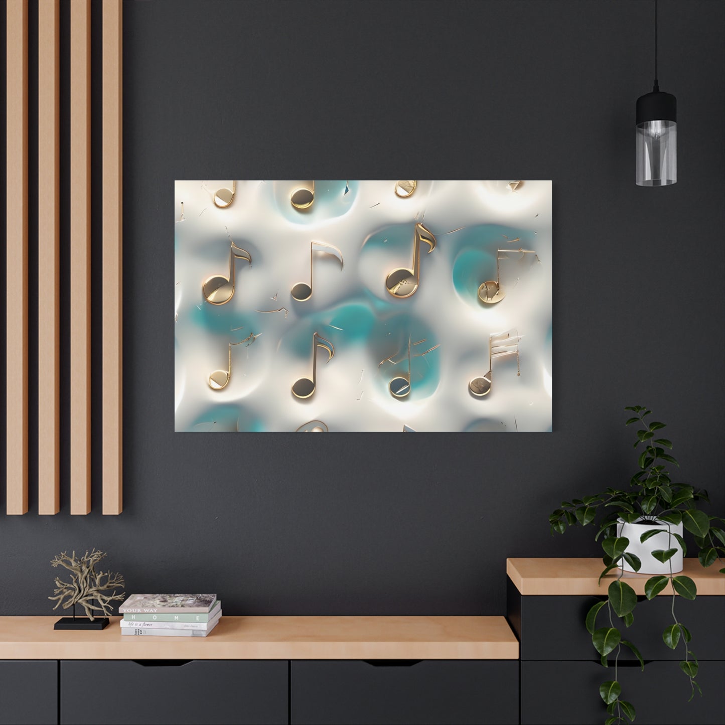 Musical Notes Wall Art Canvas, Elegant Home Decor, Perfect for Musicians, Music Lovers, Gifts for Music Teachers, Unique Art Piece