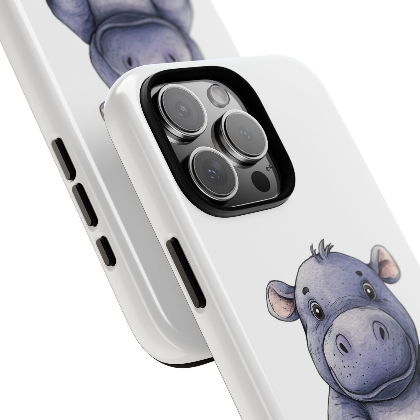 Cute Hippo Phone Case, Unique Tough Cases, Animal Lover Gift, Cute Animal Design, Baby Animal Phone Accessory