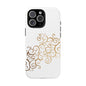 Elegant Floral Phone Case, Tough Cases, Gold Swirls, Stylish Protection, Trendy Gift, Chic Accessory