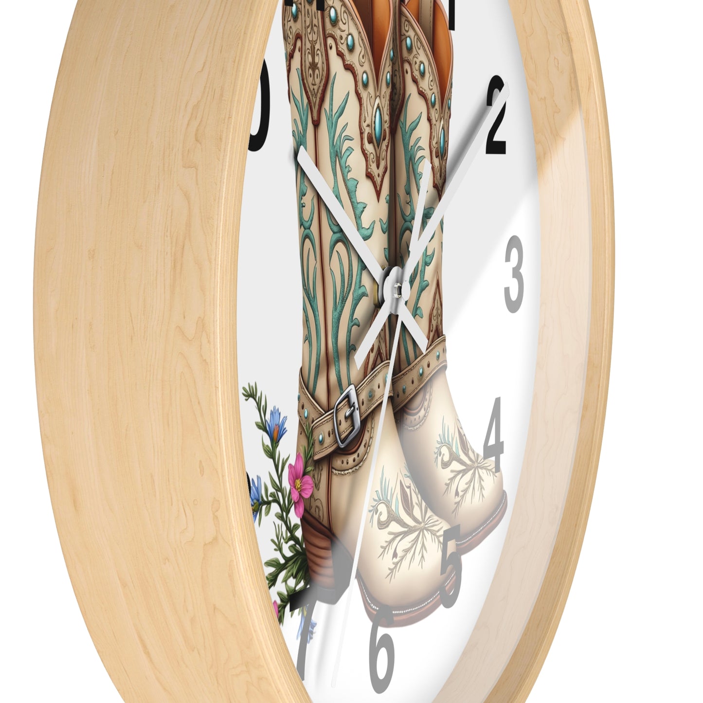 Cowboy Boots Wall Clock, Rustic Home Decor, Farmhouse Style, Country Kitchen Clock, Gift for Cowgirl, Western Decor