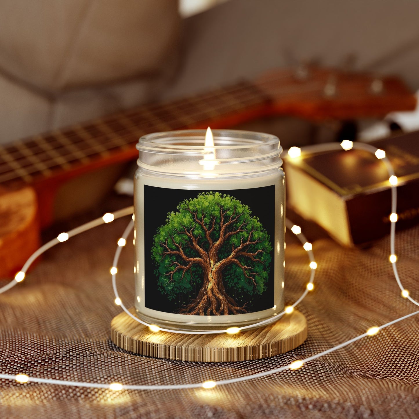 Scented Candles, Coconut Apricot Wax - Tree of Life Design, Eco-friendly Aromatherapy, Home Fragrance, Gifts for All Occasions