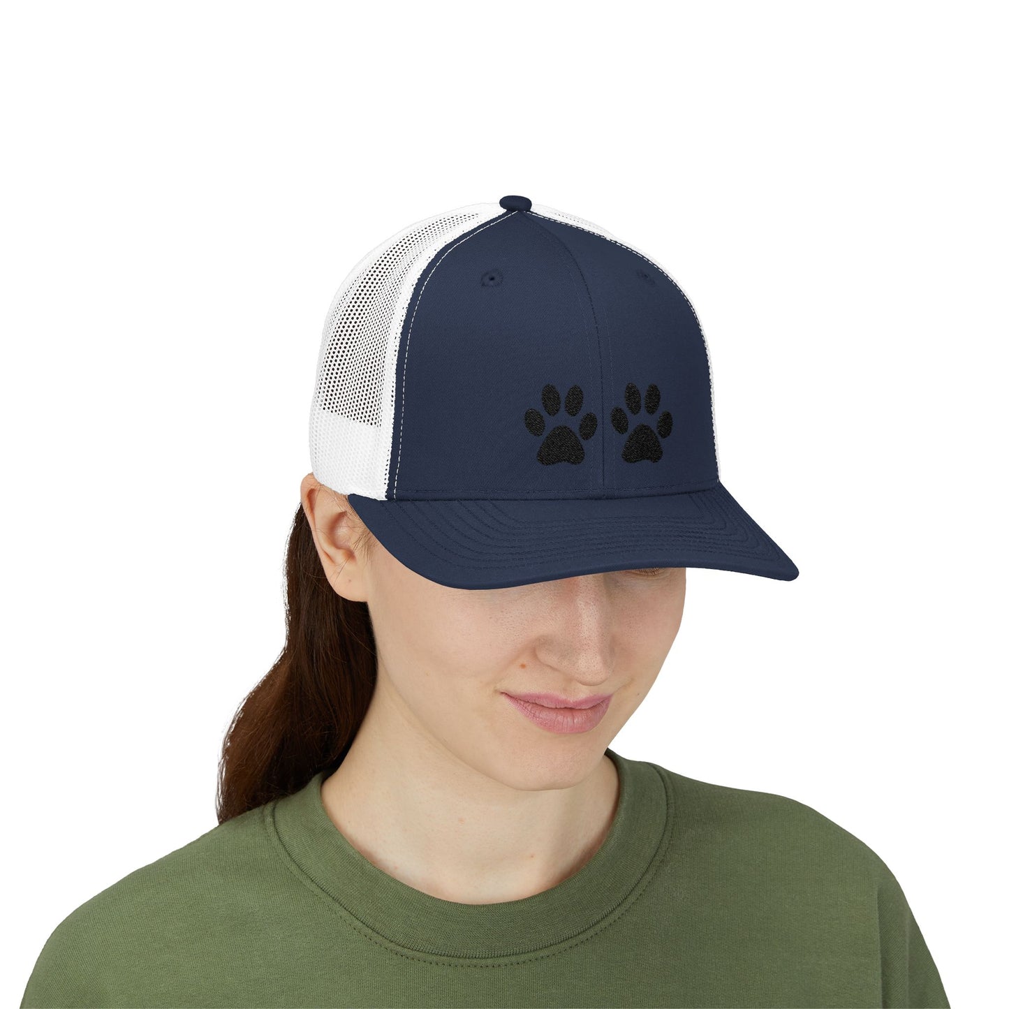 Paw Print Snapback Trucker Cap - Dog Lovers Hat, Pet Dad Gift, Adjustable Cap for Animal Lovers, Outdoor Activities, Casual Wear