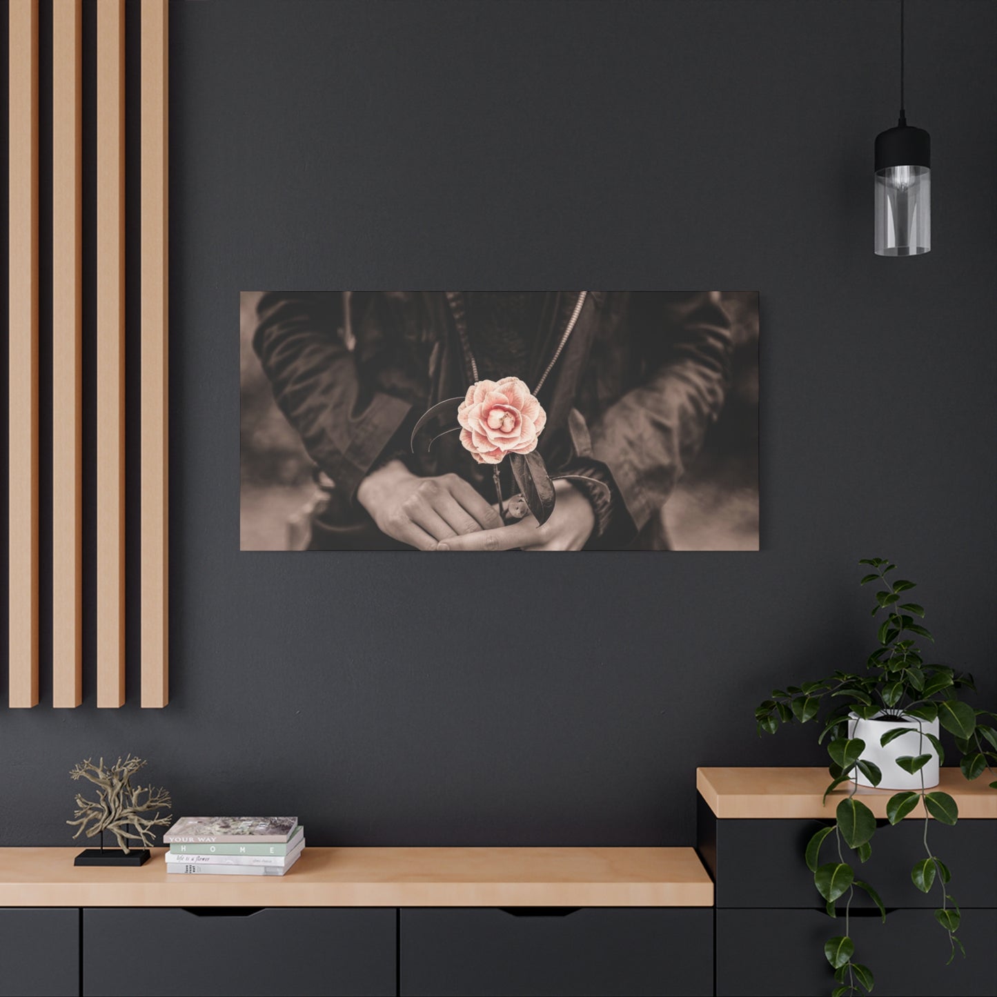 Floral Art Canvas Wall Decor, Modern Home Accent, Gift for Her, Office Decor, Inspirational Artwork